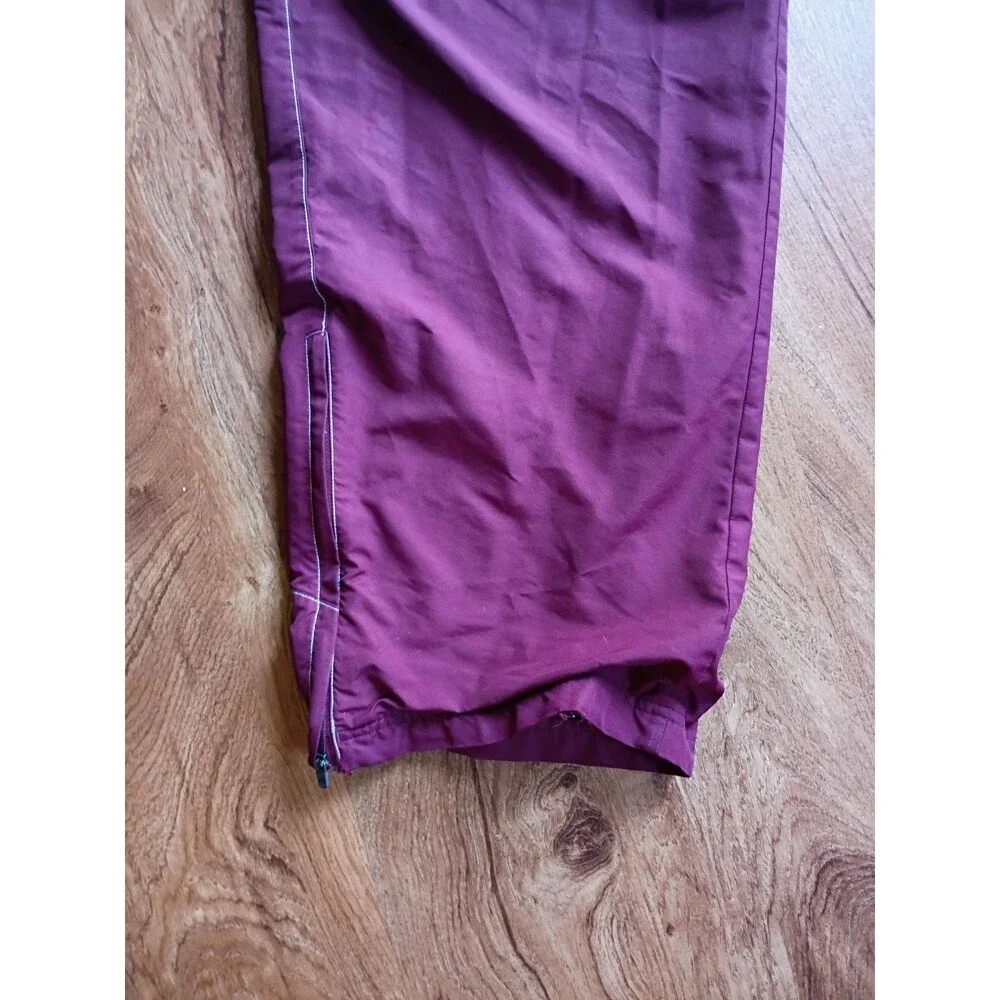 Under Armour Track Pants Men's Large Maroon Zip Hem Mesh Liner
